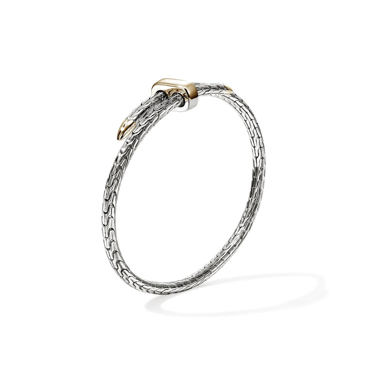 John Hardy Spear Flex Bracelet in Sterling Silver and 14kt Yellow Gold