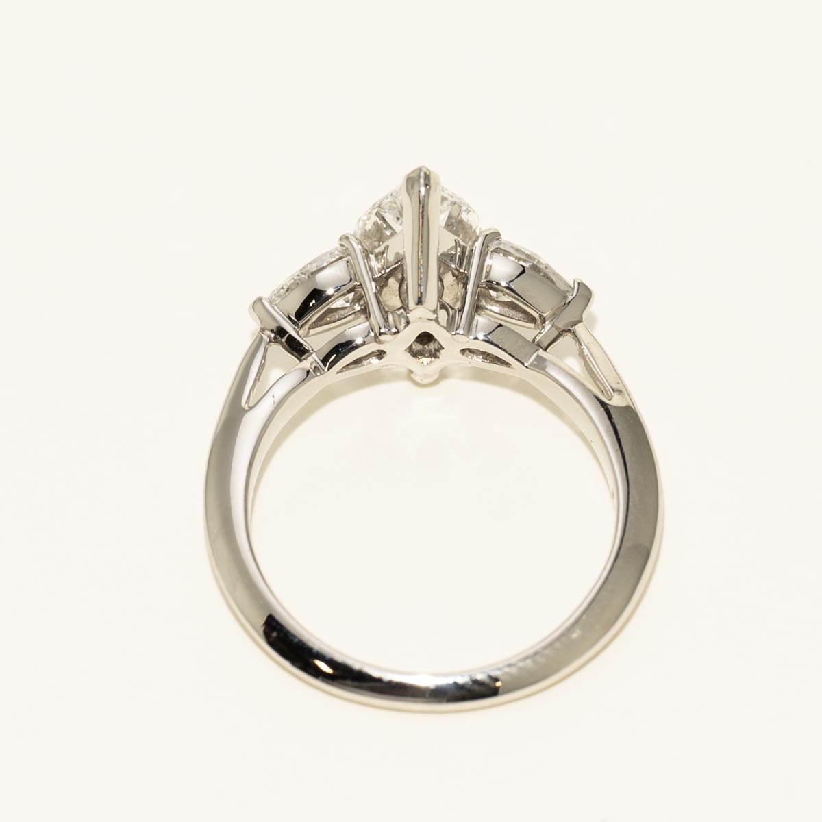 Marquise and Pear Shape Diamond Three Stone Engagement Ring in Platinum (2 1/4ct tw)