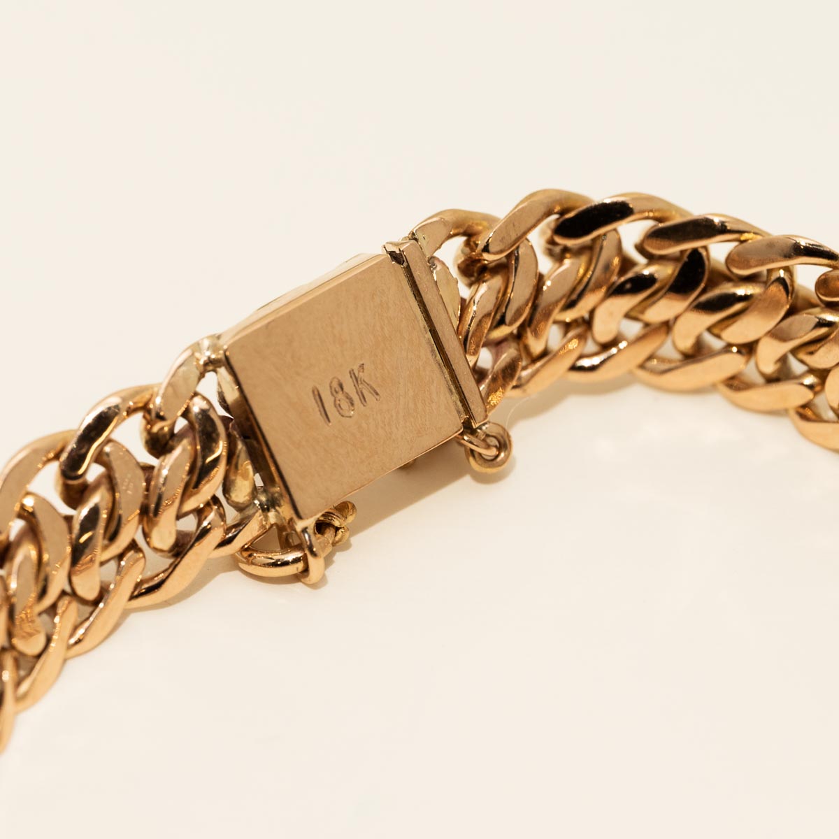 Estate Fancy Link Bracelet in 18kt Rose Gold (8 inches and 10.5mm wide)