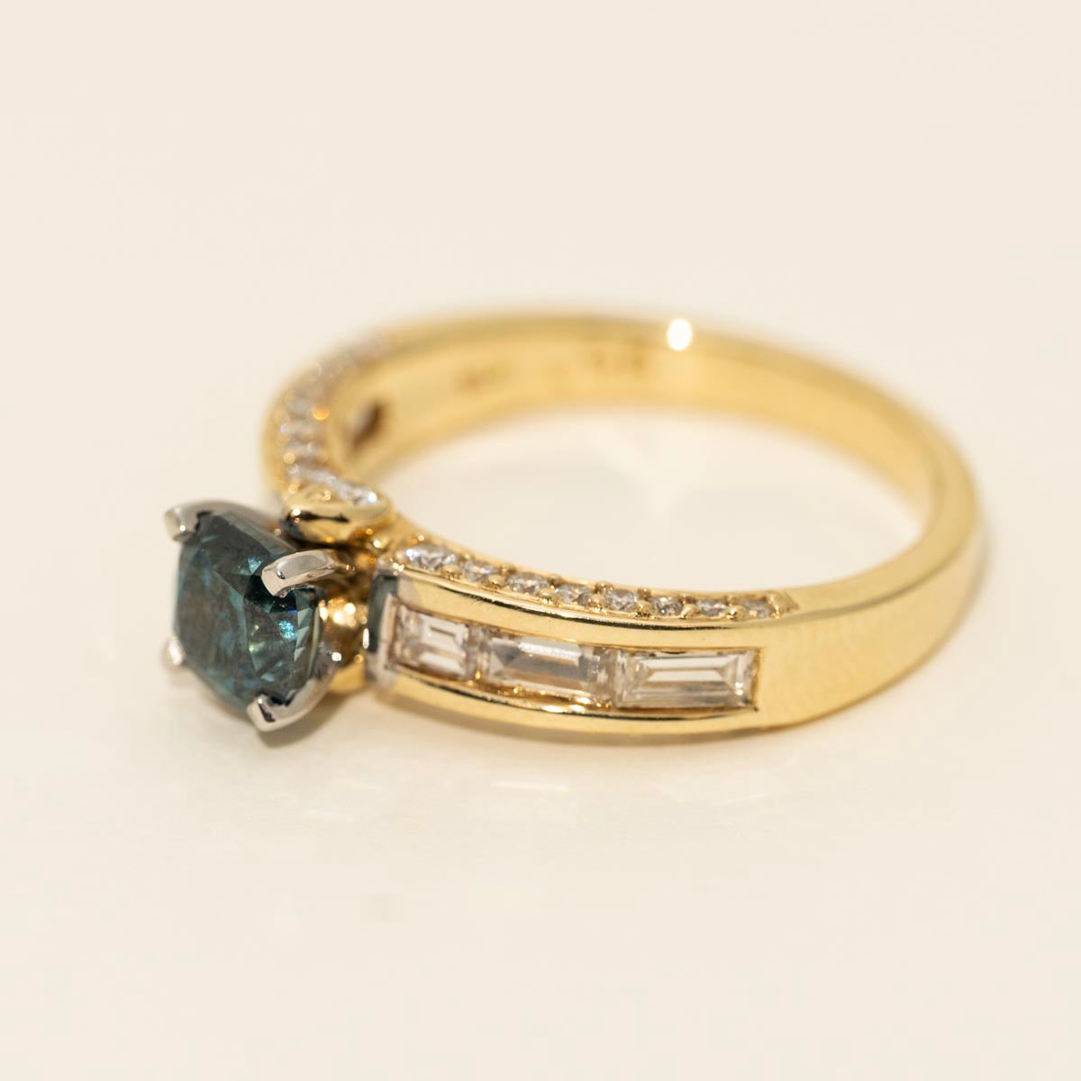 Blue and White Diamond Fashion Ring in 14kt Yellow and White Gold (1 7/8ct tw)