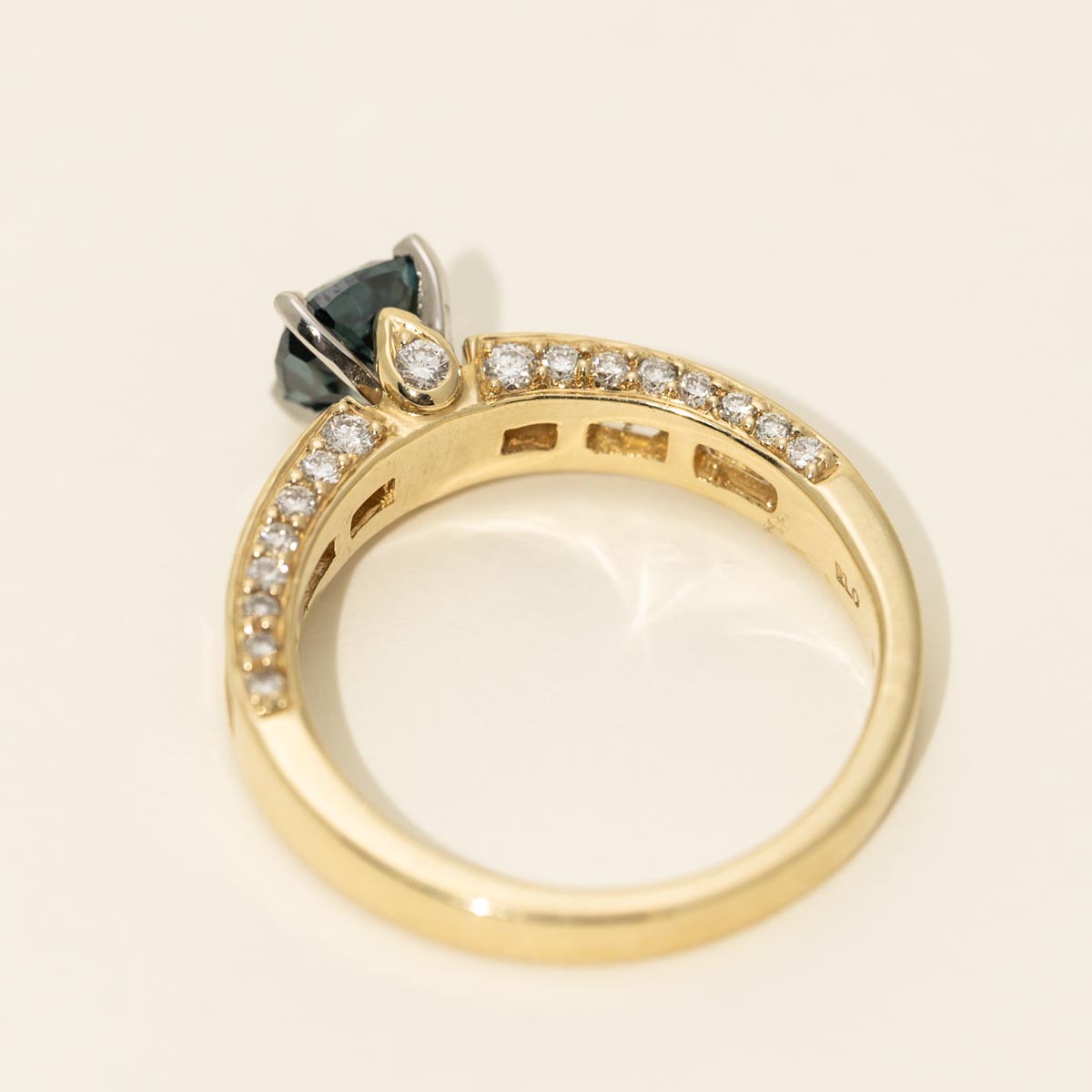 Blue and White Diamond Fashion Ring in 14kt Yellow and White Gold (1 7/8ct tw)
