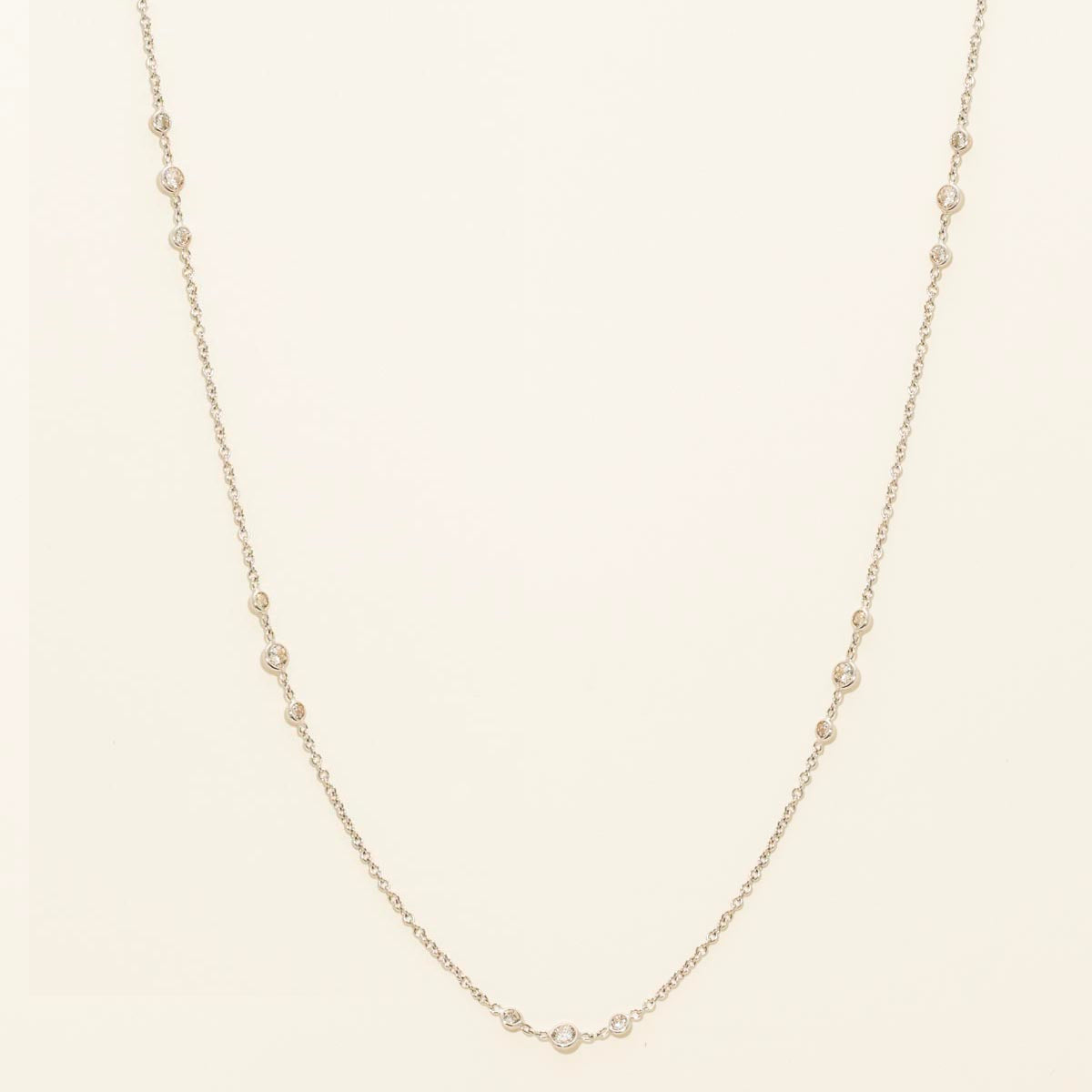 Diamond Station Necklace in 14kt White Gold (3/4ct tw)
