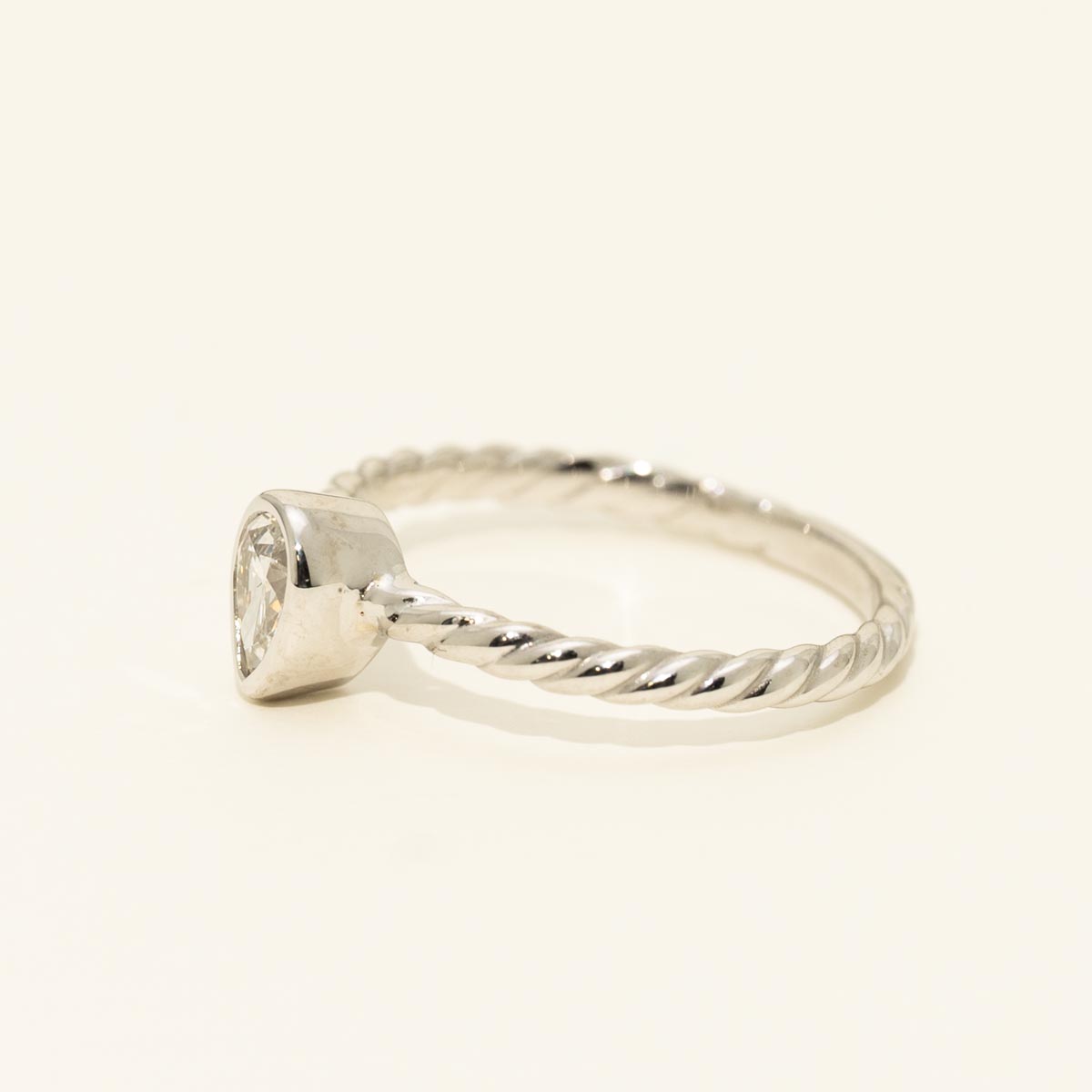 Estate Pear Diamond Bezel Ring in 14kt White Gold (3/8ct tw)