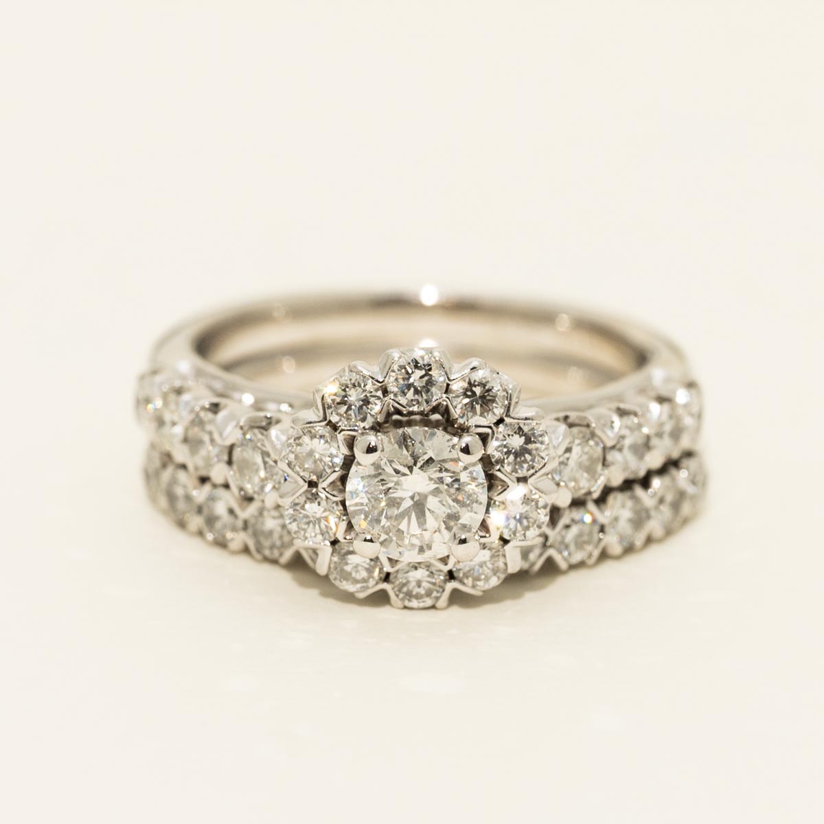 Estate Northern Star Diamond Bridal Set in 14kt White Gold (2ct tw)