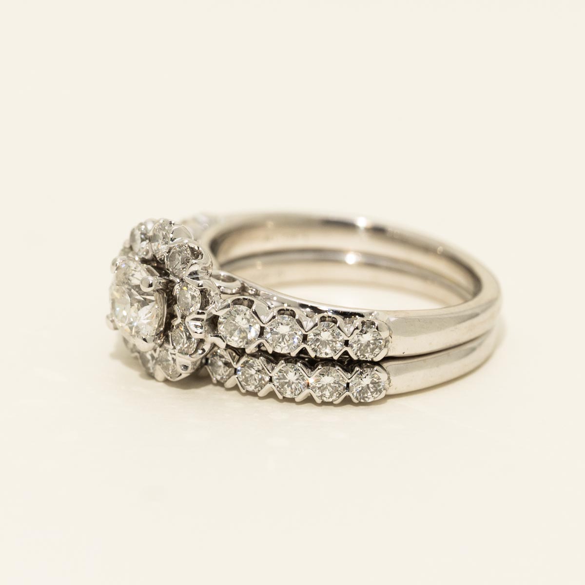 Estate Northern Star Diamond Bridal Set in 14kt White Gold (2ct tw)