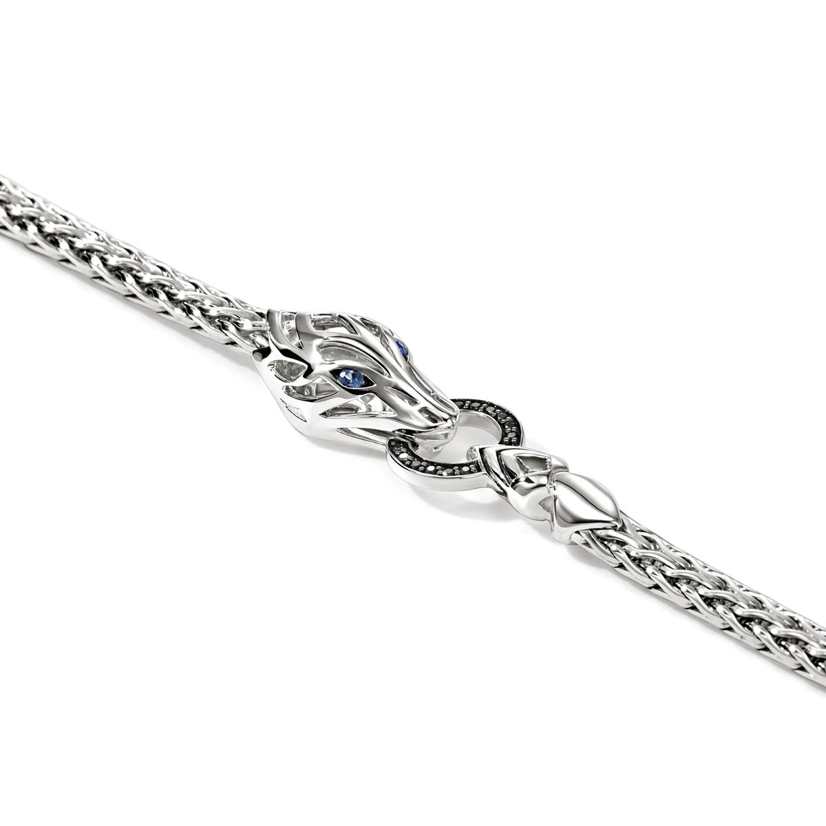 John Hardy Naga Black and Blue Sapphire Bracelet in Sterling Silver