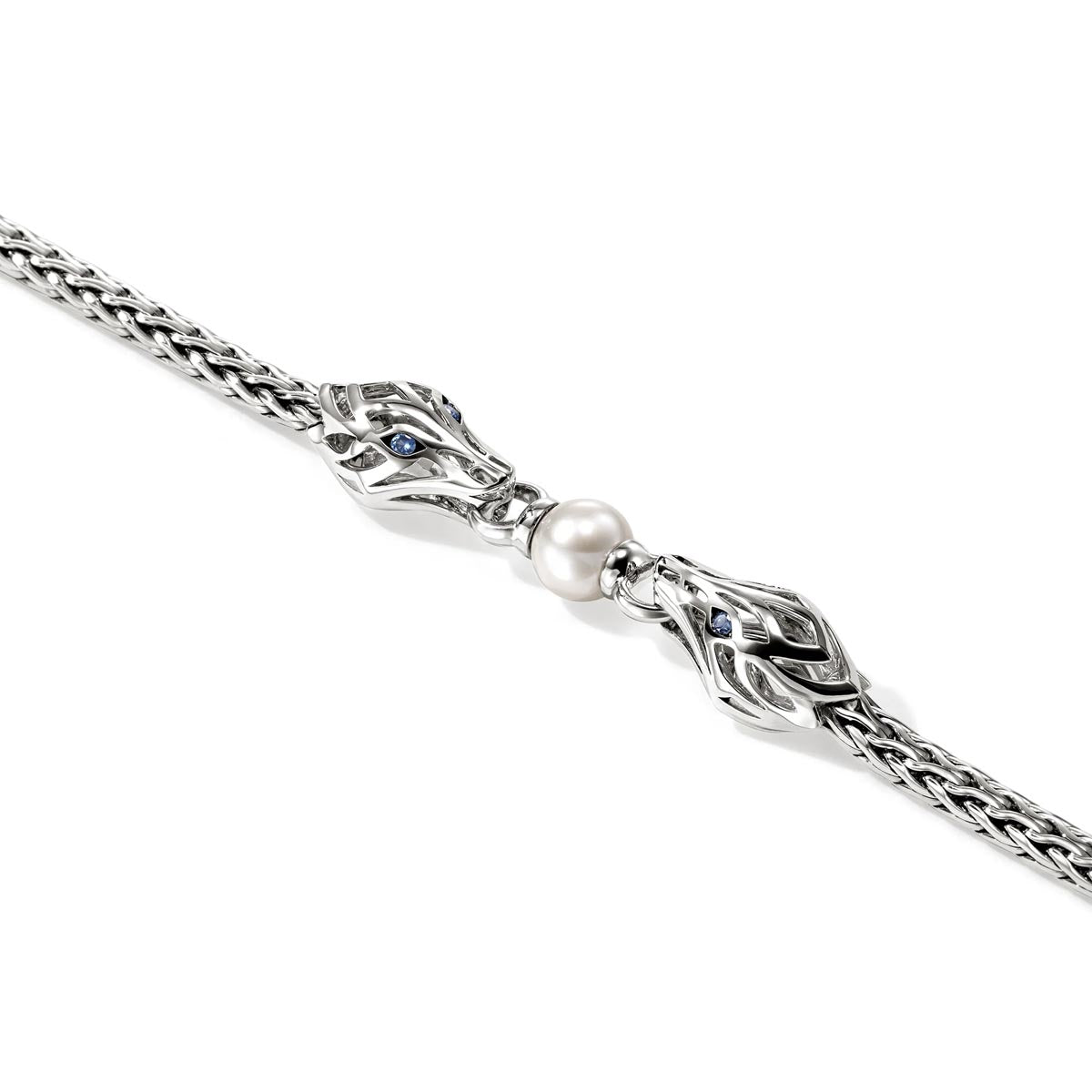 John Hardy Naga Sapphire and Cultured Fresh Water Pearl Bracelet in Sterling Silver