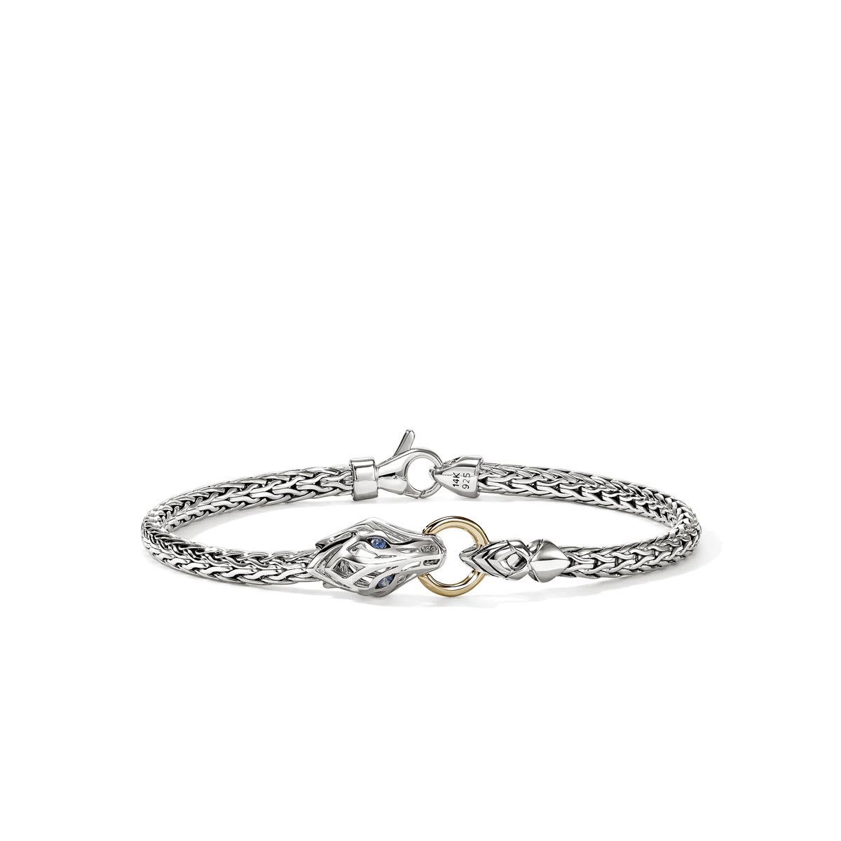 John Hardy Naga Sapphire Bracelet in Sterling Silver and 14kt Yellow Gold