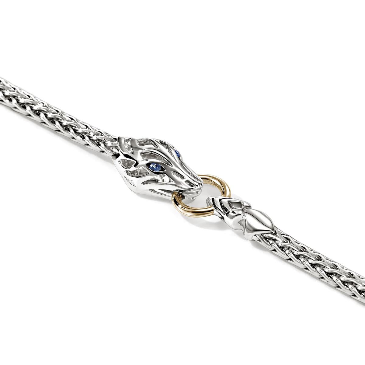 John Hardy Naga Sapphire Bracelet in Sterling Silver and 14kt Yellow Gold
