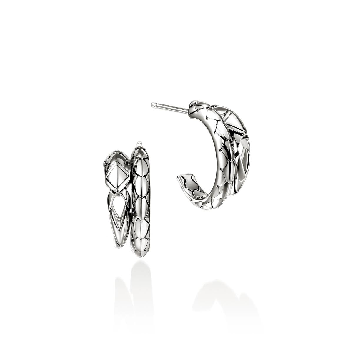 John Hardy Naga Hoop Earrings in Sterling Silver
