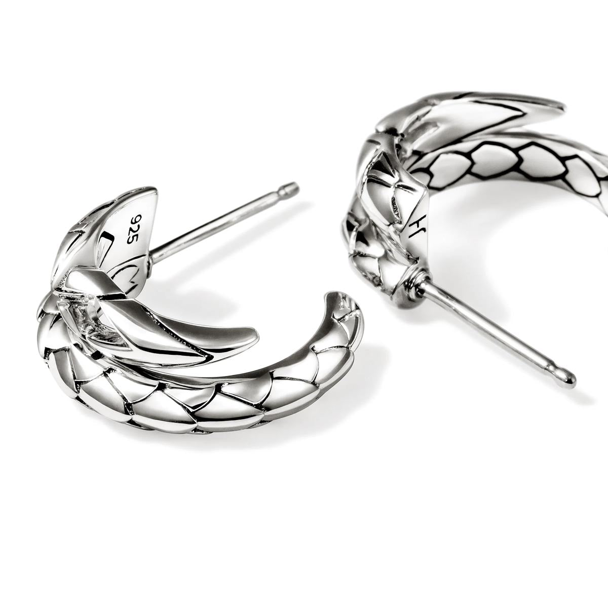 John Hardy Naga Hoop Earrings in Sterling Silver
