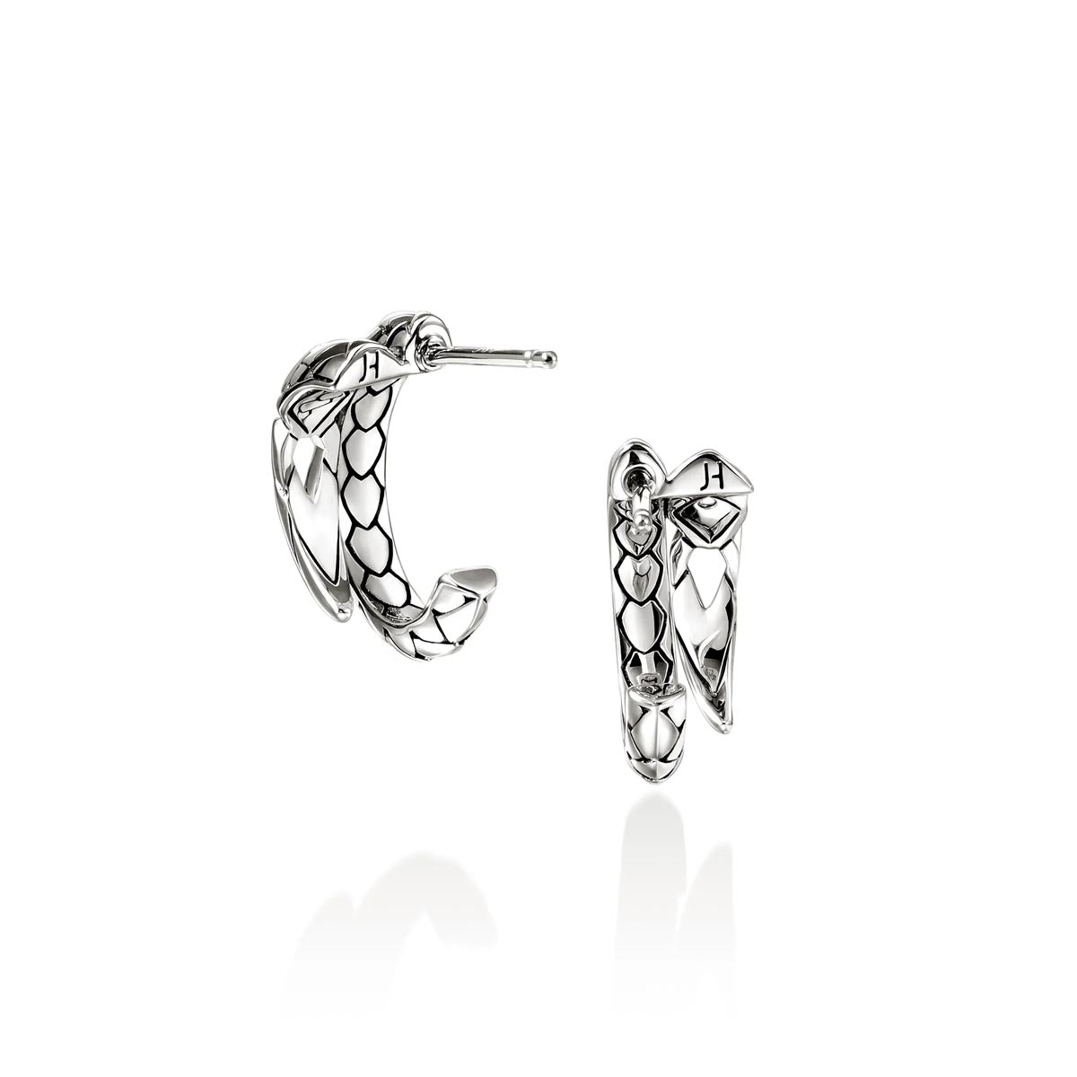 John Hardy Naga Hoop Earrings in Sterling Silver