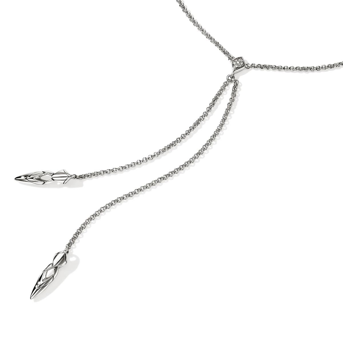 John Hardy Naga Diamond Y Necklace in Sterling Silver (.03ct tw)
