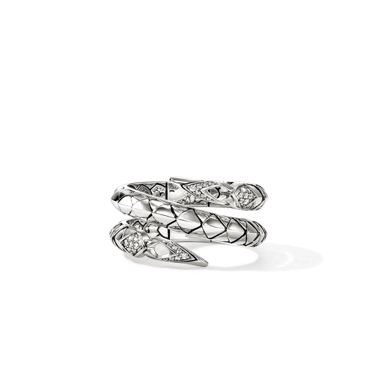 John Hardy Naga Diamond Wrap Ring in Sterling Silver (1/10ct tw)