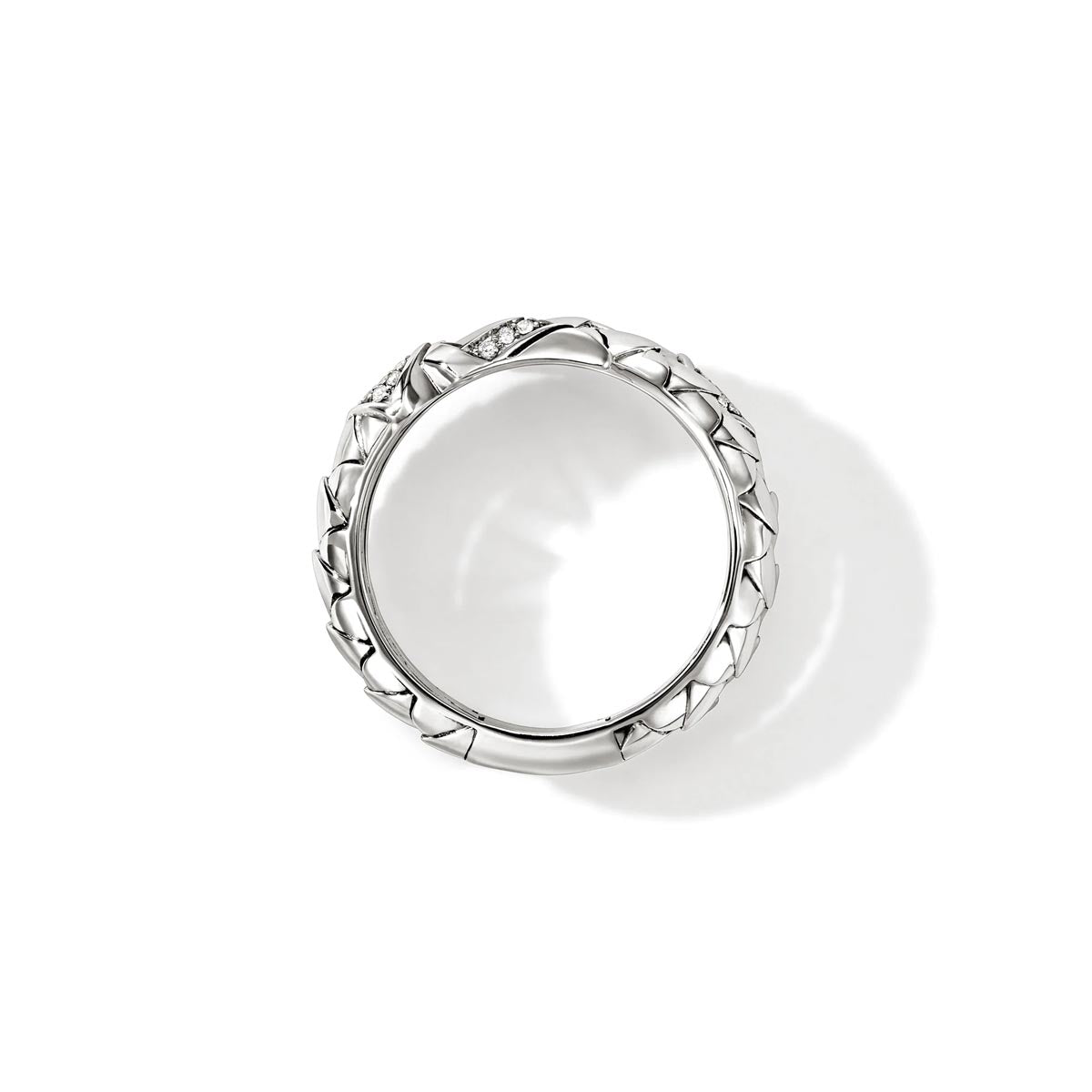 John Hardy Naga Diamond Wrap Ring in Sterling Silver (1/10ct tw)