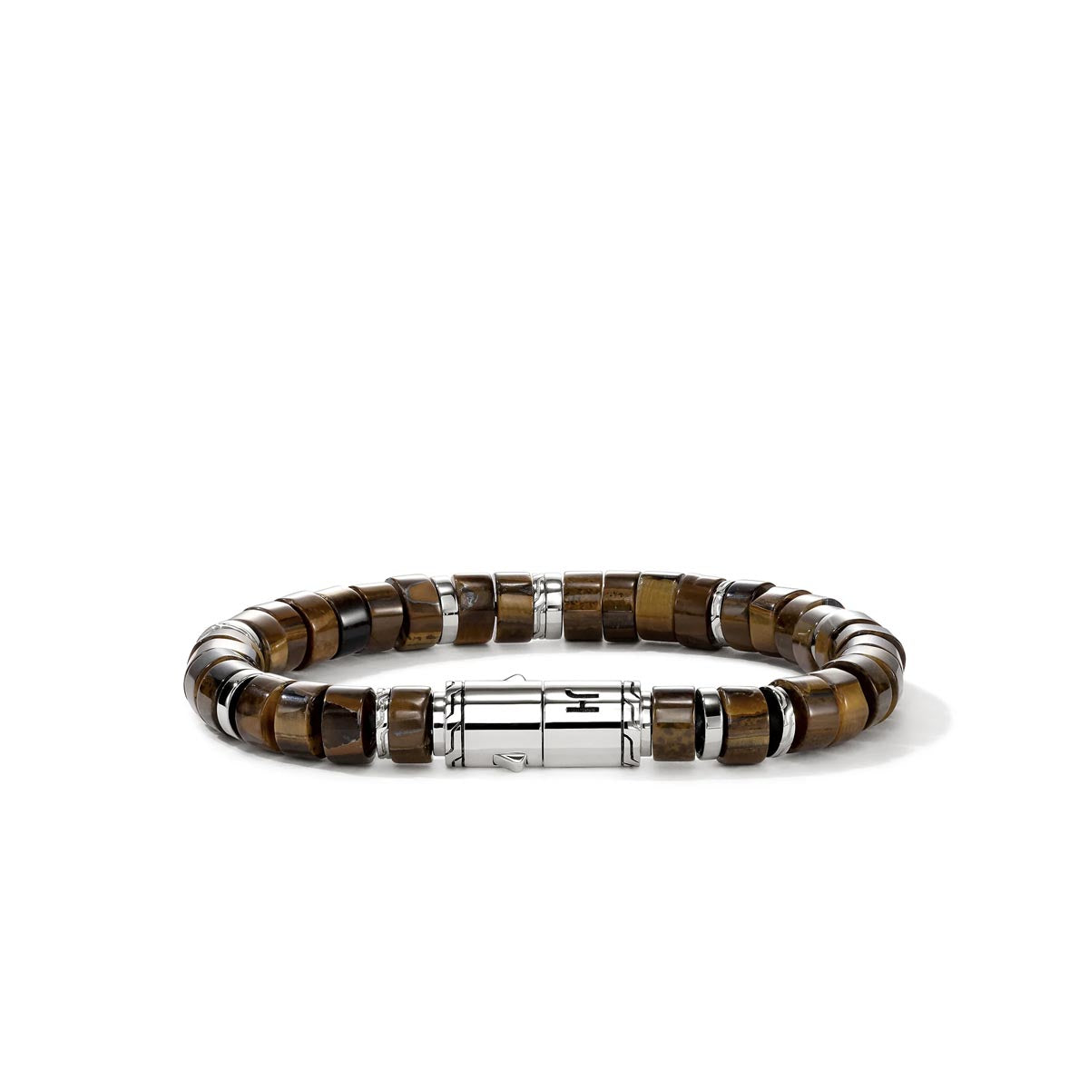 John Hardy Heishi Tiger Eye Bead Bracelet in Sterling Silver