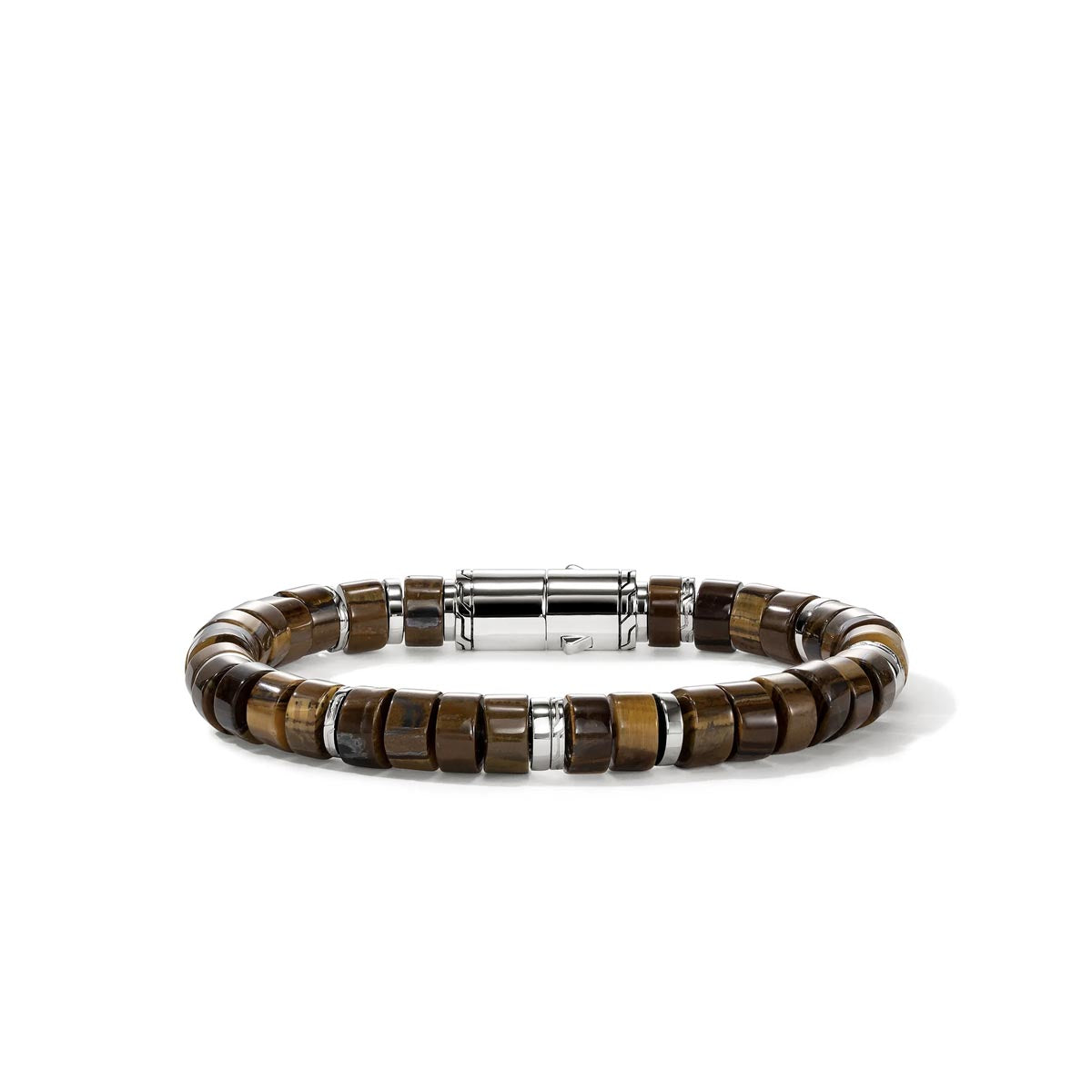 John Hardy Heishi Tiger Eye Bead Bracelet in Sterling Silver