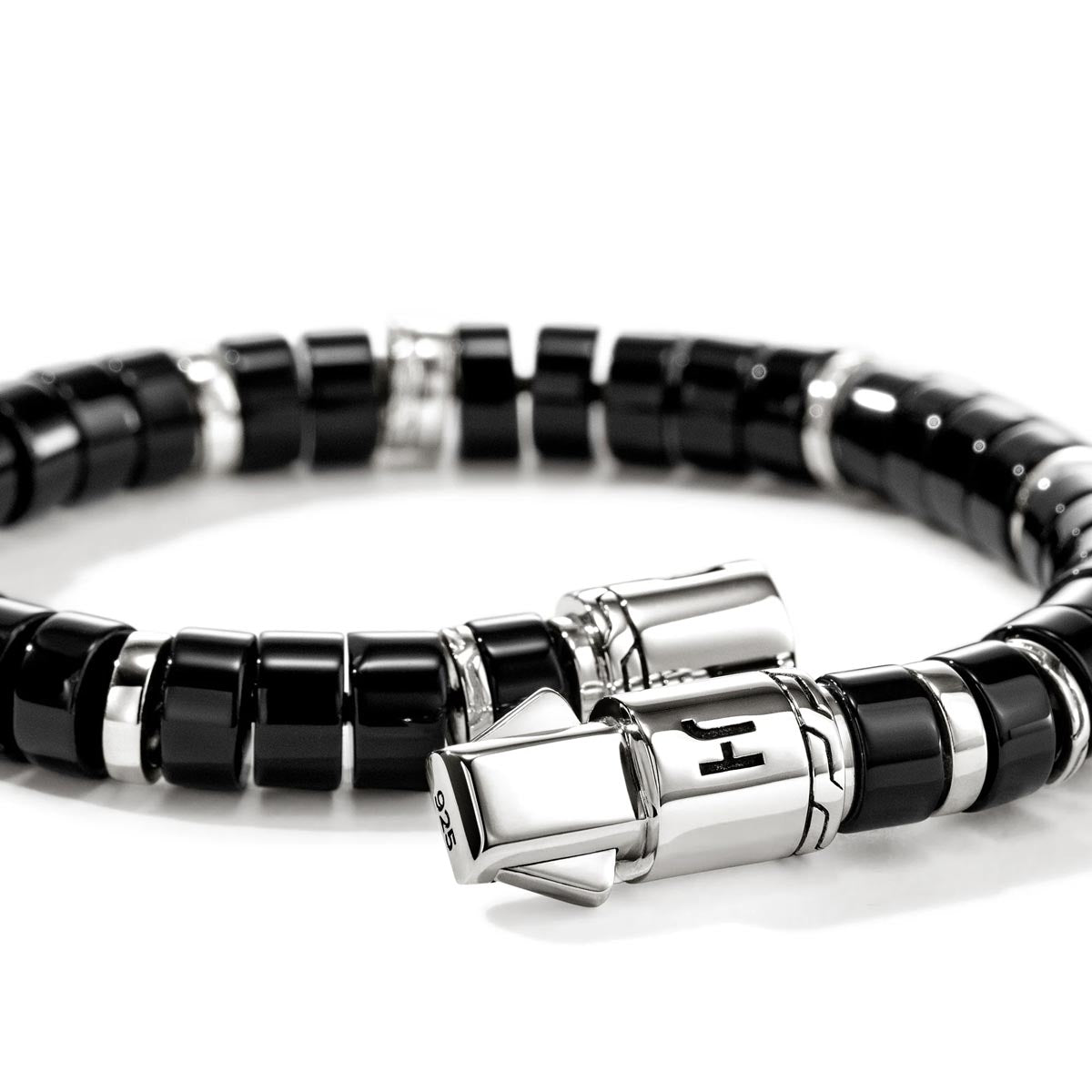 John Hardy Heishi Black Onyx Bead Bracelet in Sterling Silver