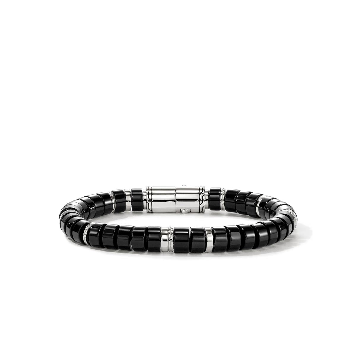 John Hardy Heishi Black Onyx Bead Bracelet in Sterling Silver