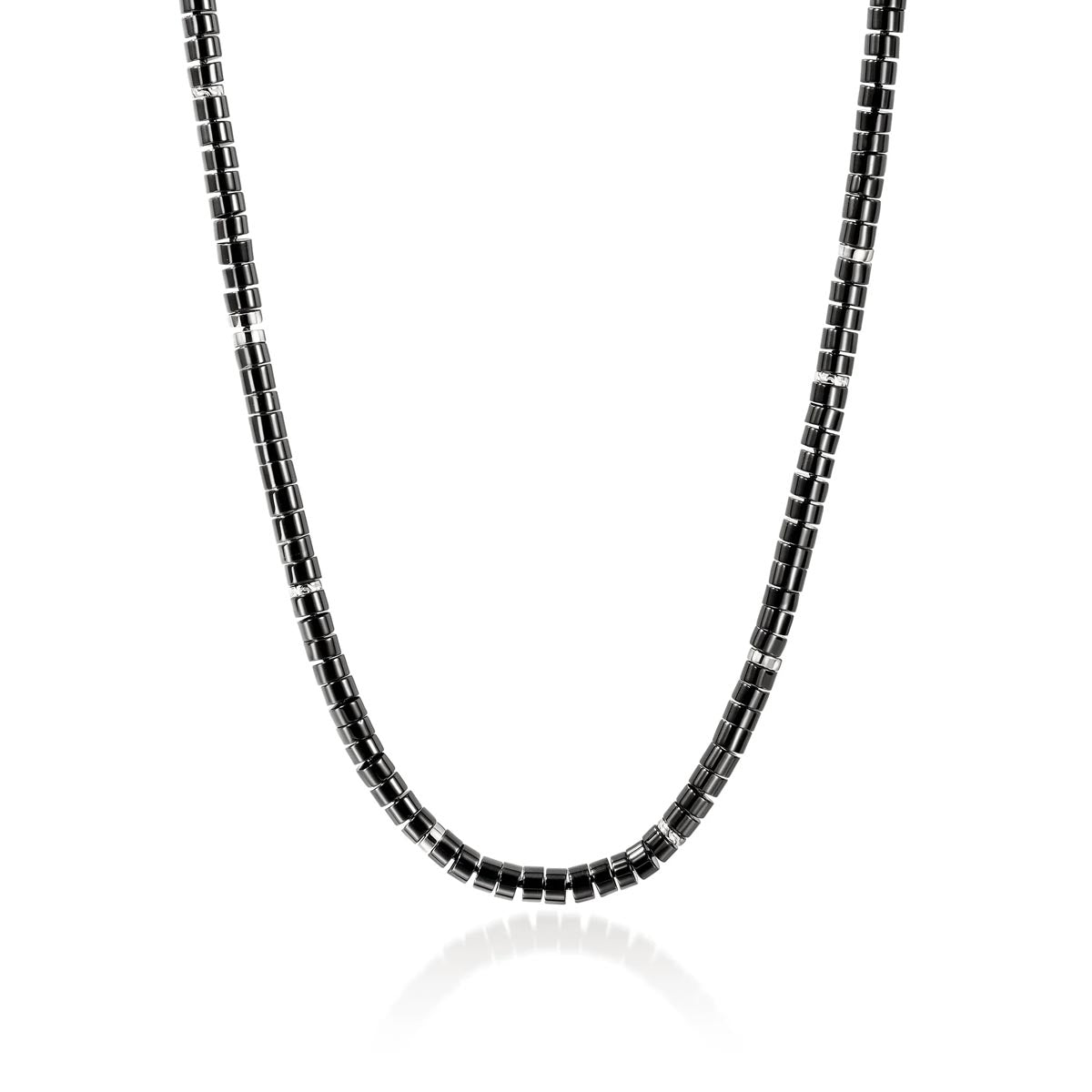 John Hardy Heishi Black Onyx Bead Necklace in Sterling Silver