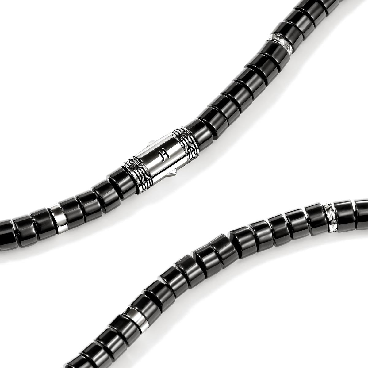 John Hardy Heishi Black Onyx Bead Necklace in Sterling Silver