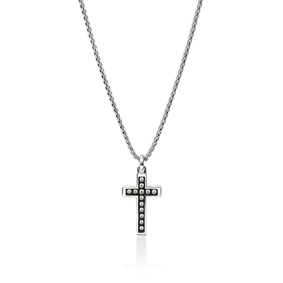 John Hardy Nailhead Cross Necklace in Sterling Silver