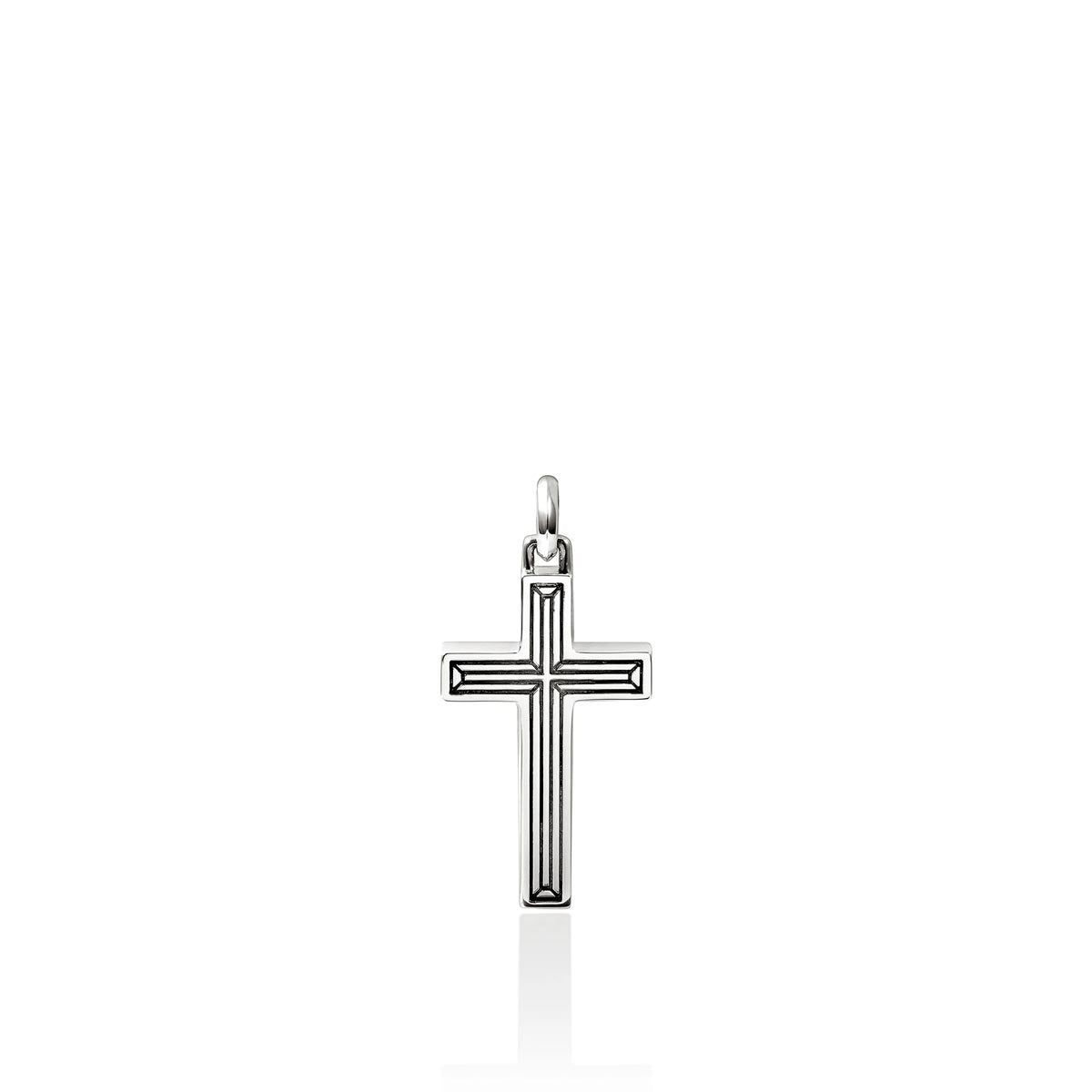 John Hardy Nailhead Cross Necklace in Sterling Silver