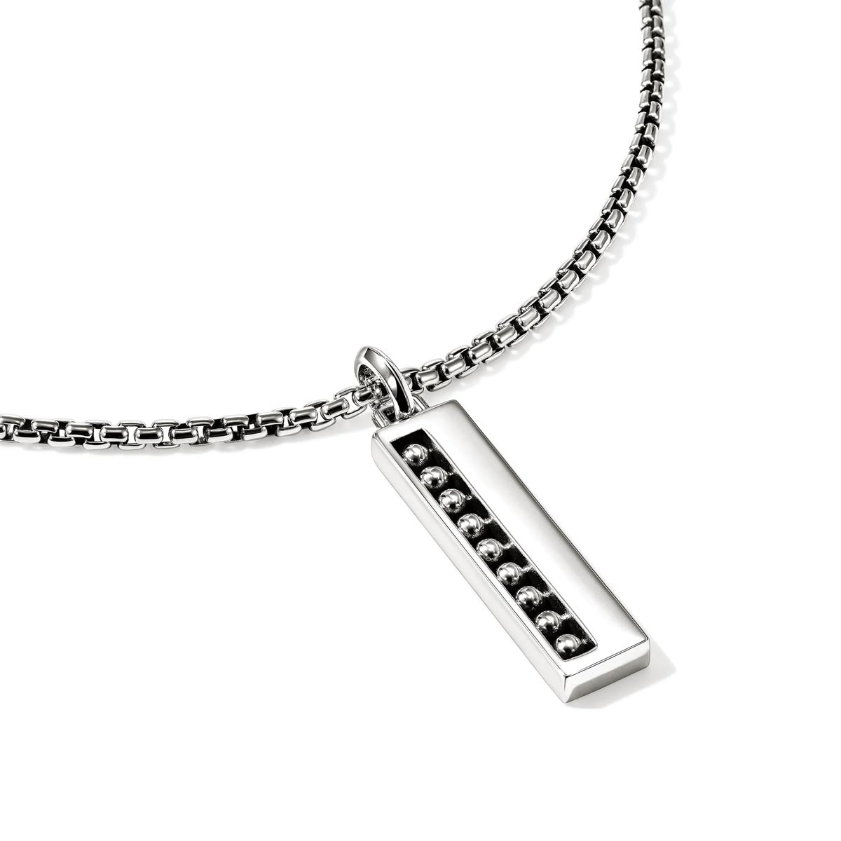 John Hardy Nailhead Tag Necklace in Sterling Silver