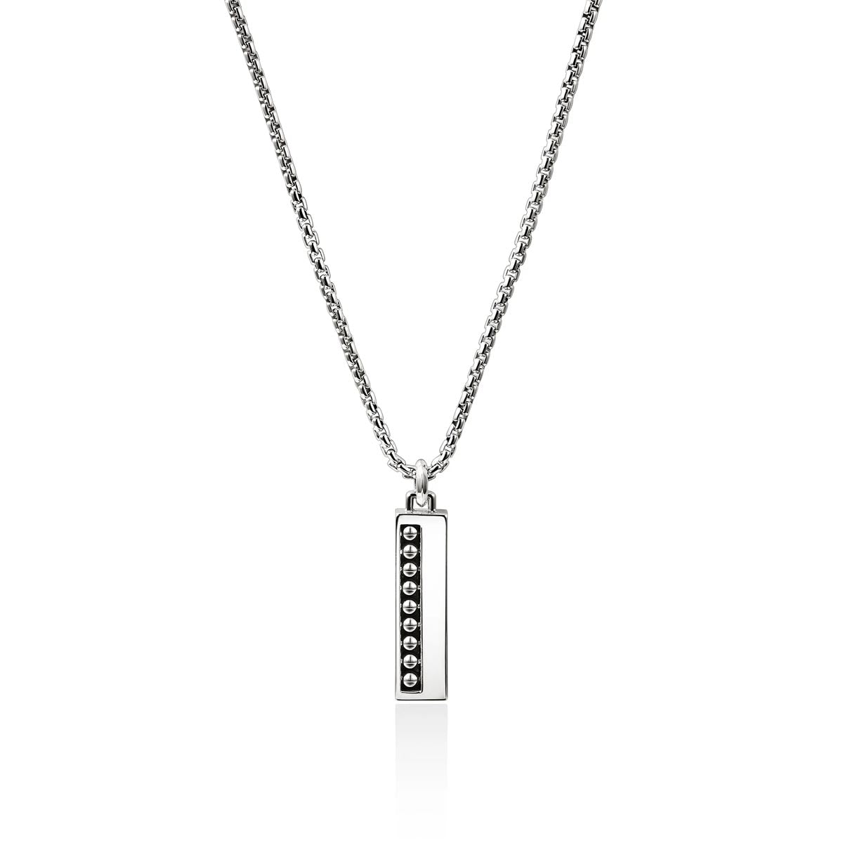 John Hardy Nailhead Tag Necklace in Sterling Silver