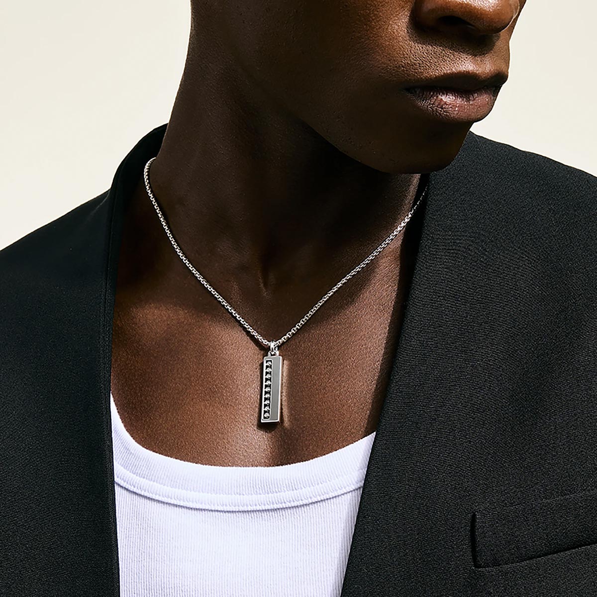 John Hardy Nailhead Tag Necklace in Sterling Silver