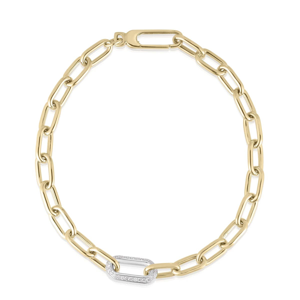 Roberto Coin Designer Gold Diamond Link Bracelet in 18kt Yellow Gold (1/4ct tw)