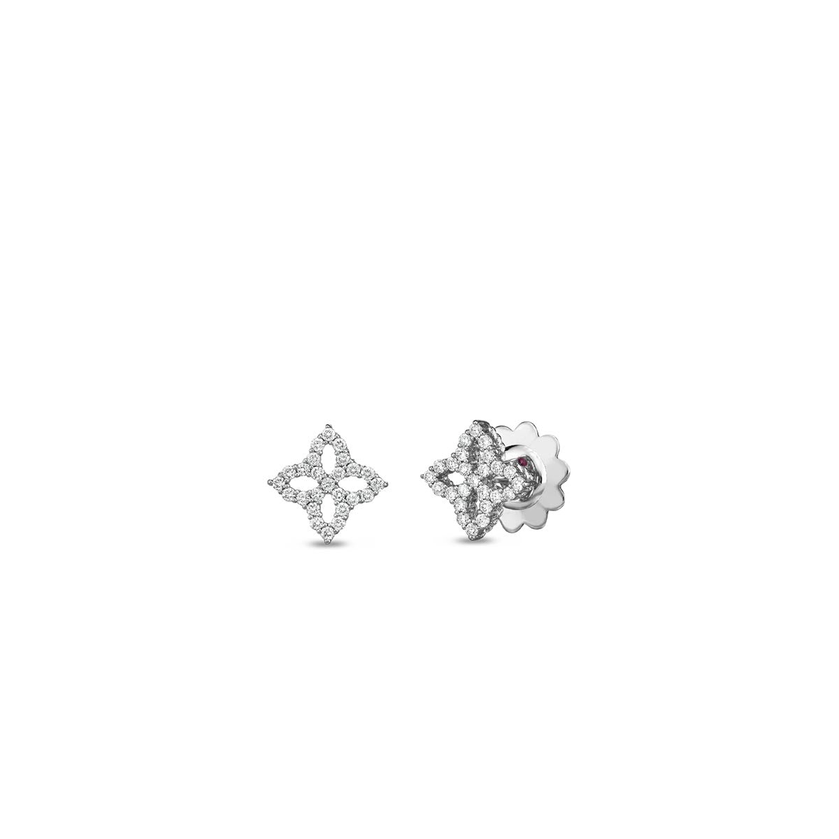 Roberto Coin Diamond Princess Outline Small Outline Earrings in 18kt White Gold (1/3ct tw)