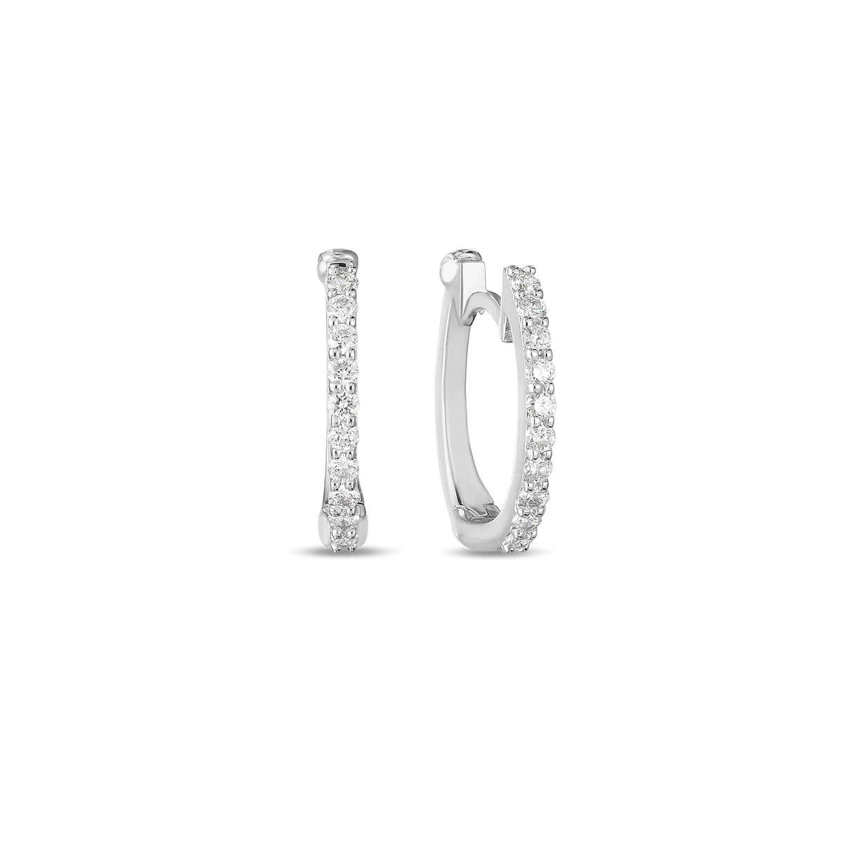 Roberto Coin Perfect Diamond Hoop Earrings in 18kt White Gold (1/5ct tw)