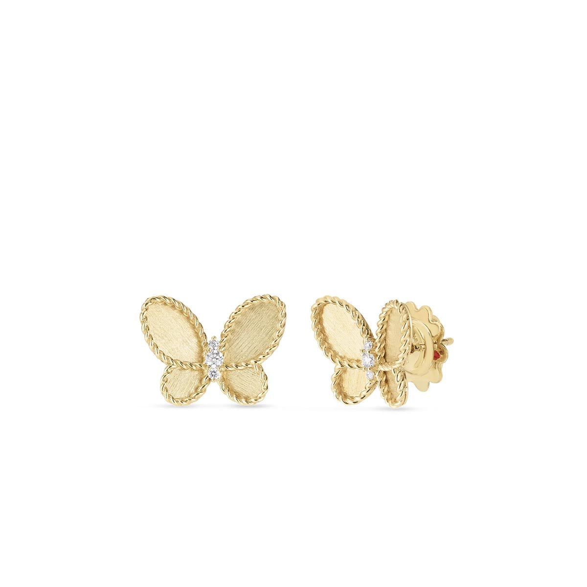 Roberto Coin Jasmine Diamond Butterfly Earrings in 18kt Yellow Gold (1/10ct tw)