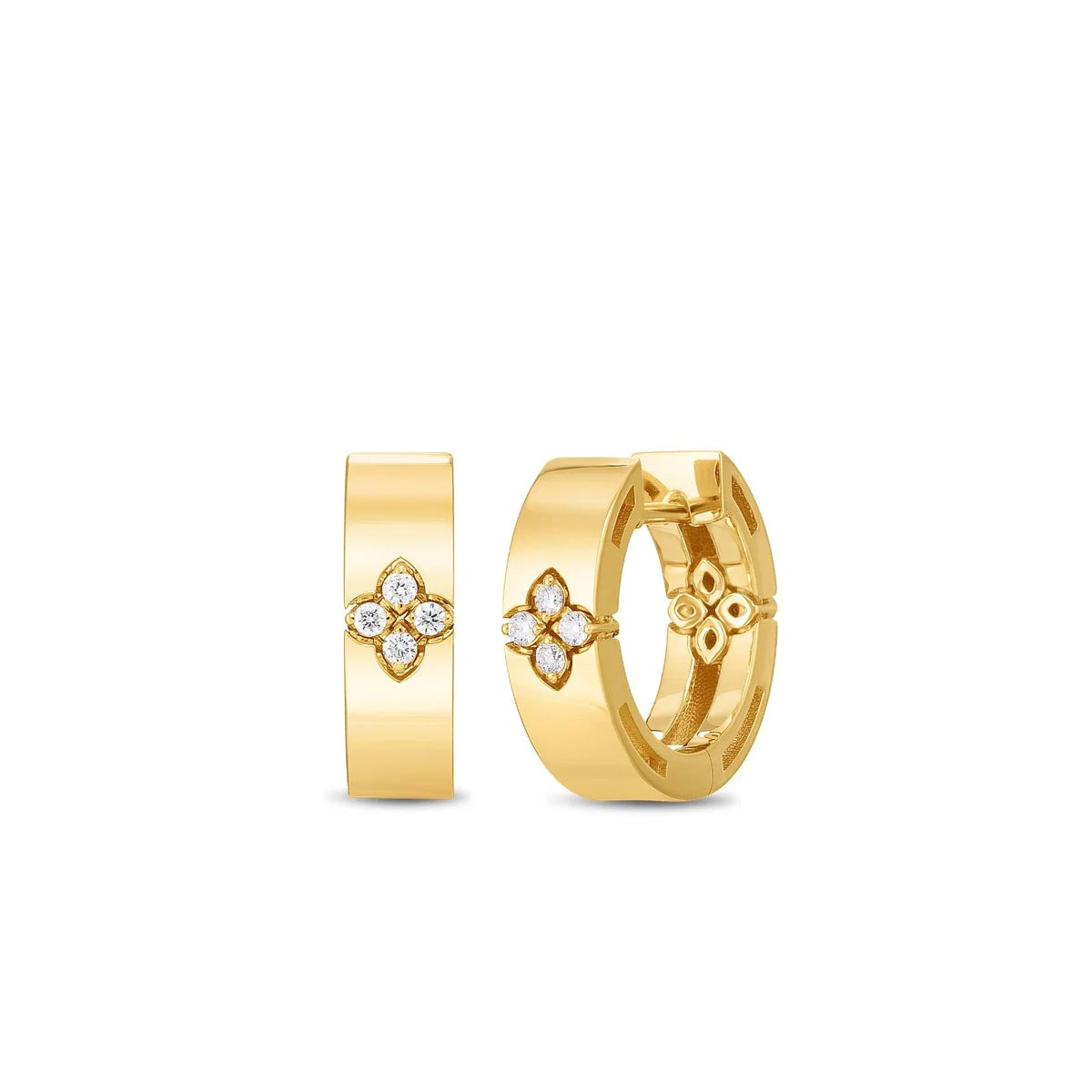 Roberto Coin Love in Verona Diamond Hoop Earrings in 18kt Yellow Gold (1/20ct tw)