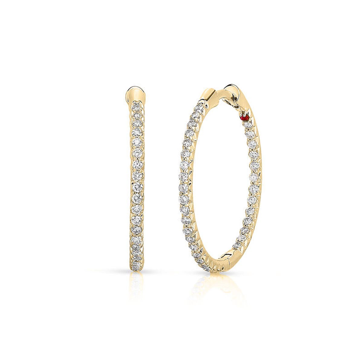 Roberto Coin Small Perfect Diamond Hoop Earrings in 18kt Yellow Gold (1/2ct tw)