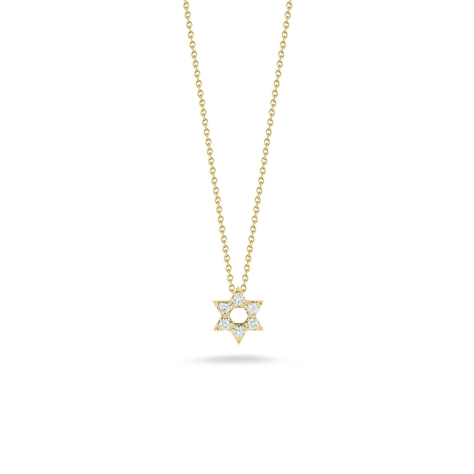 Roberto Coin Tiny Treasures Diamond Star of David Necklace in 18kt Yellow Gold (1/10ct tw)