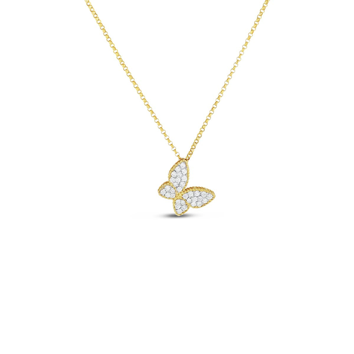 Roberto Coin Princess Diamond Butterfly Necklace in 18kt Yellow Gold (1/4ct tw)