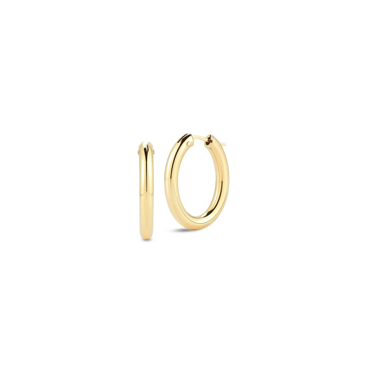 Roberto Coin Designer Gold Oval Perfect Hoop Earrings in 18kt Yellow Gold