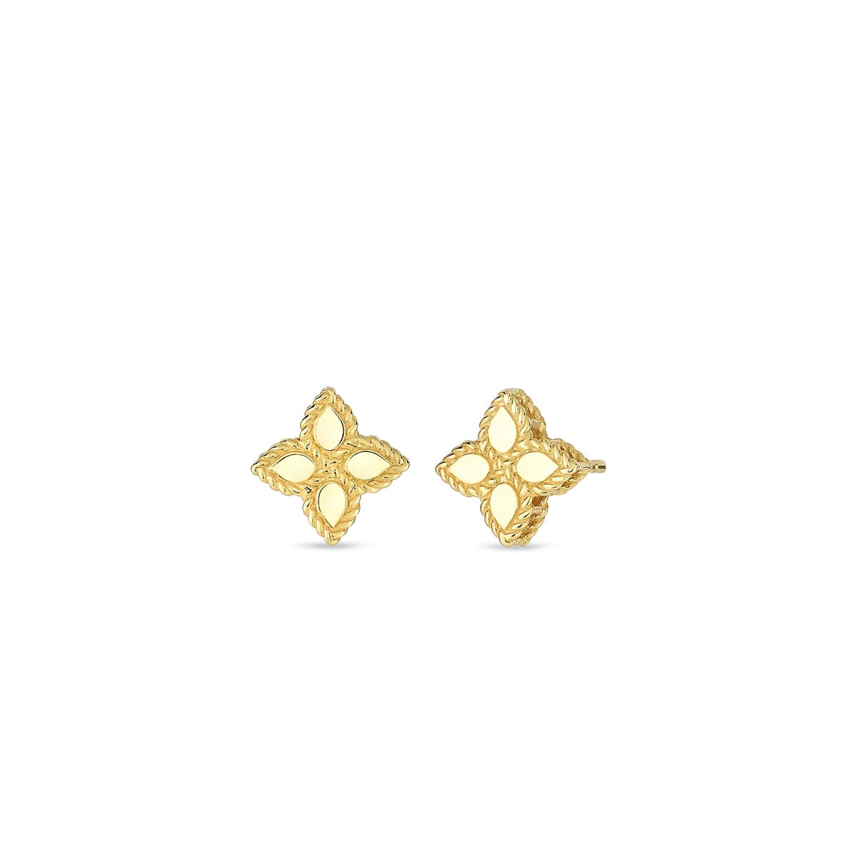 Roberto Coin Princess Flower Stud Earrings in 18kt Yellow Gold
