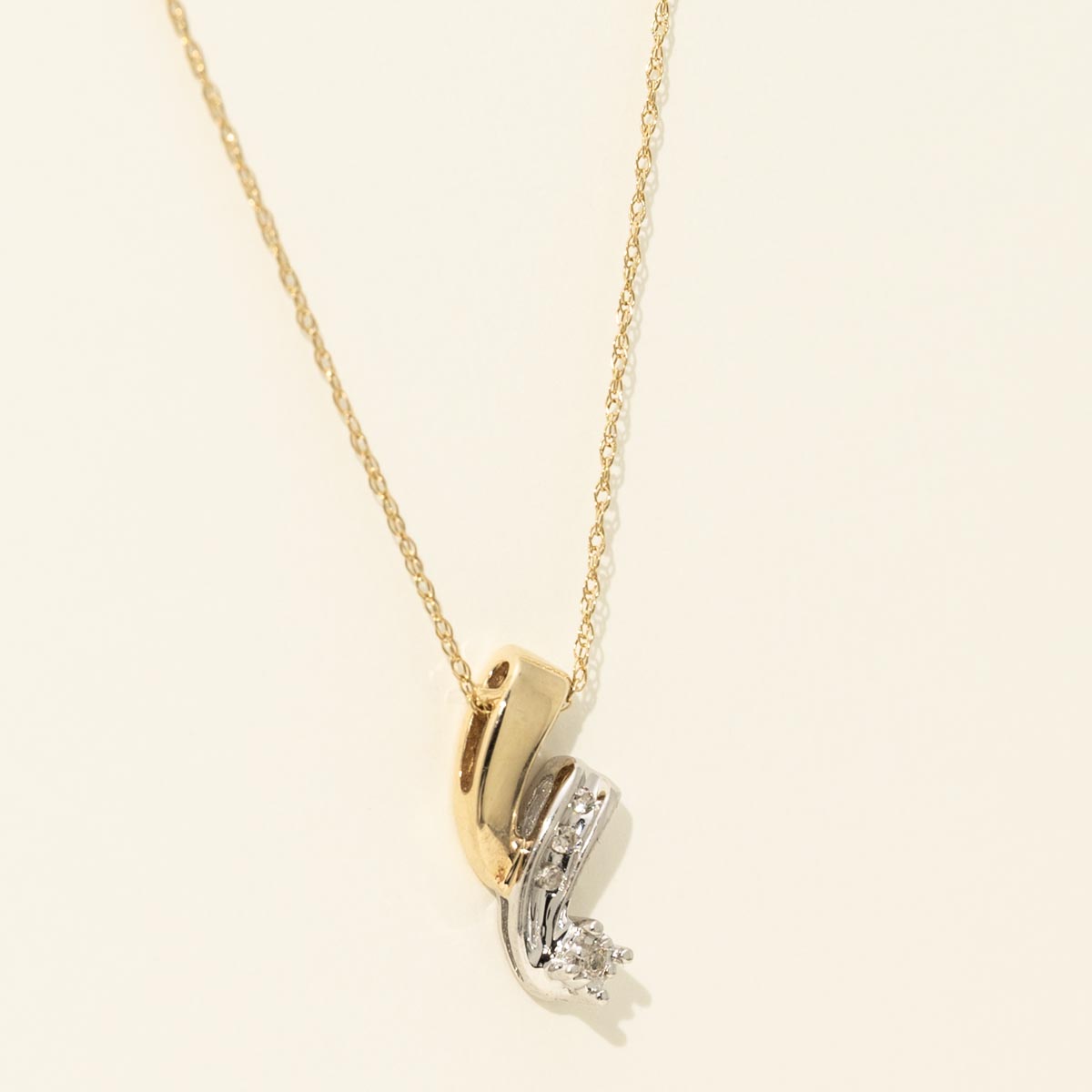 Estate Diamond Fashion Necklace in 10kt Yellow and White Gold