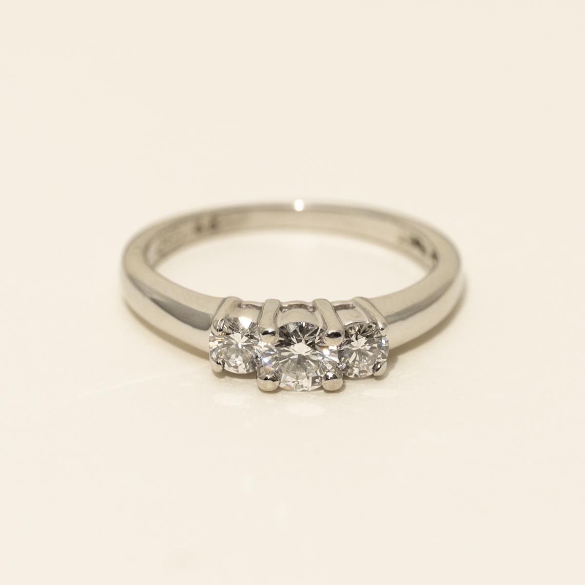Estate Diamond Three Stone Engagement Ring in Platinum (1/2ct tw)