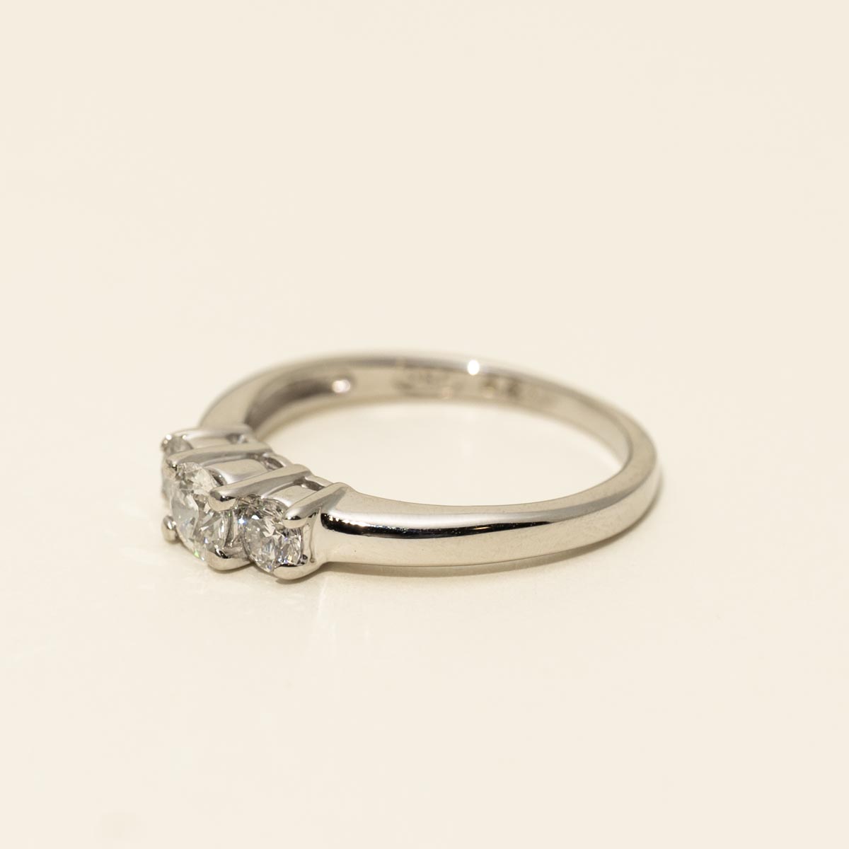 Estate Diamond Three Stone Engagement Ring in Platinum (1/2ct tw)