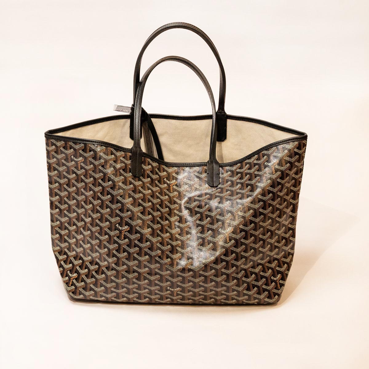 Pre Owned Goyard Black MM Canvas Saint Louis Tote Bag