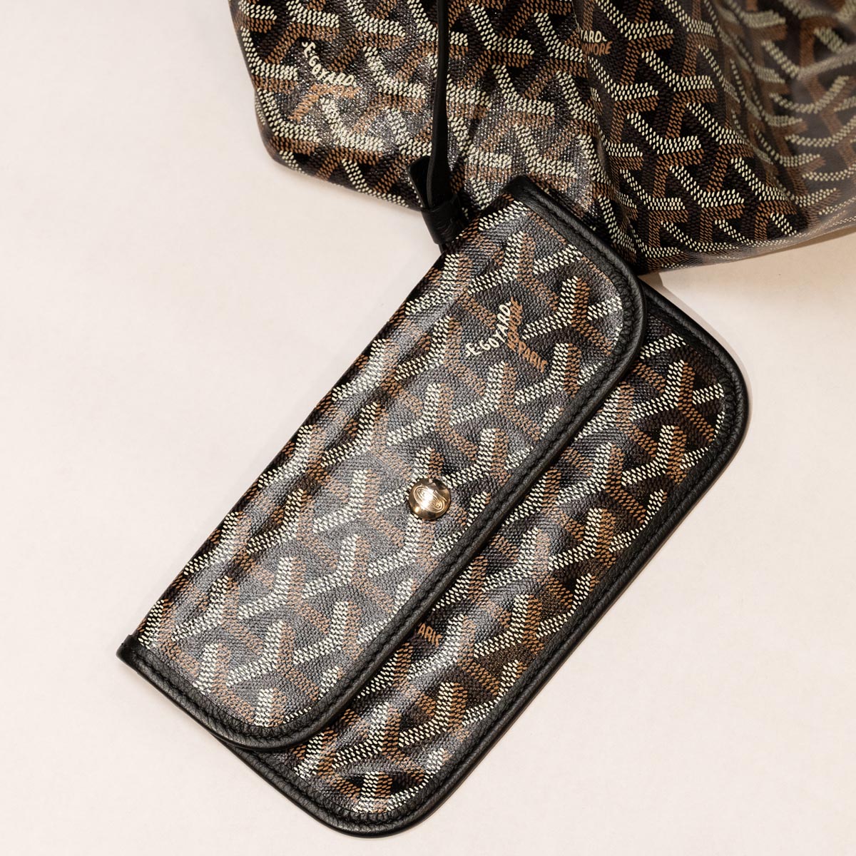 Pre Owned Goyard Black MM Canvas Saint Louis Tote Bag