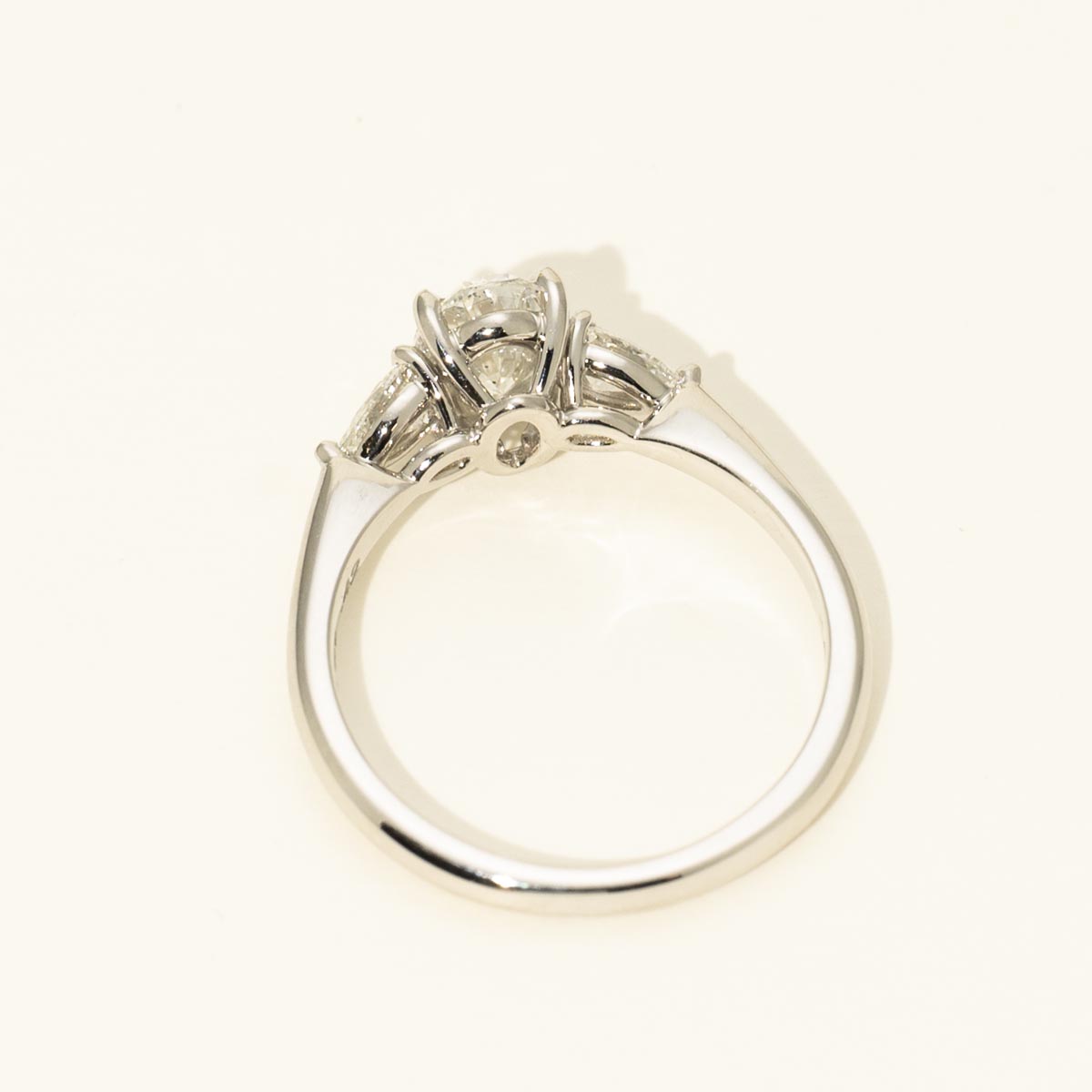 Oval and Pear Diamond Three Stone Engagement Ring in Platinum (1 3/8ct tw)