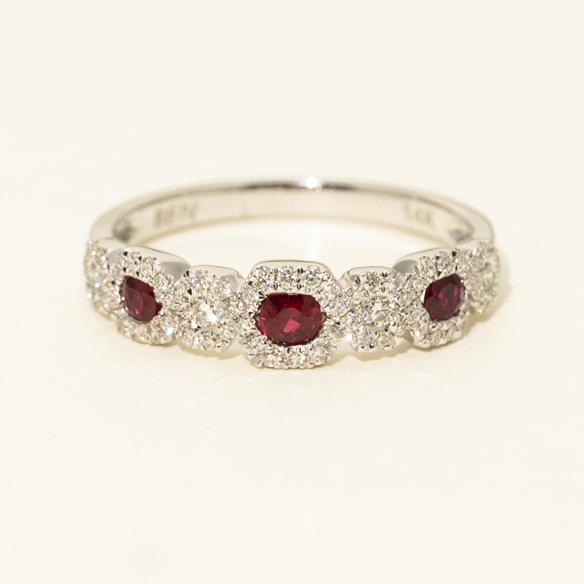 Diamond and Ruby Band in 14kt White Gold (1/4ct tw)
