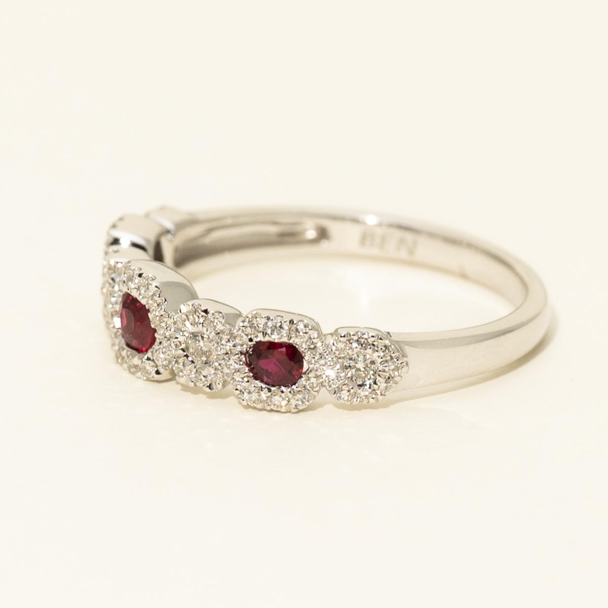 Diamond and Ruby Band in 14kt White Gold (1/4ct tw)