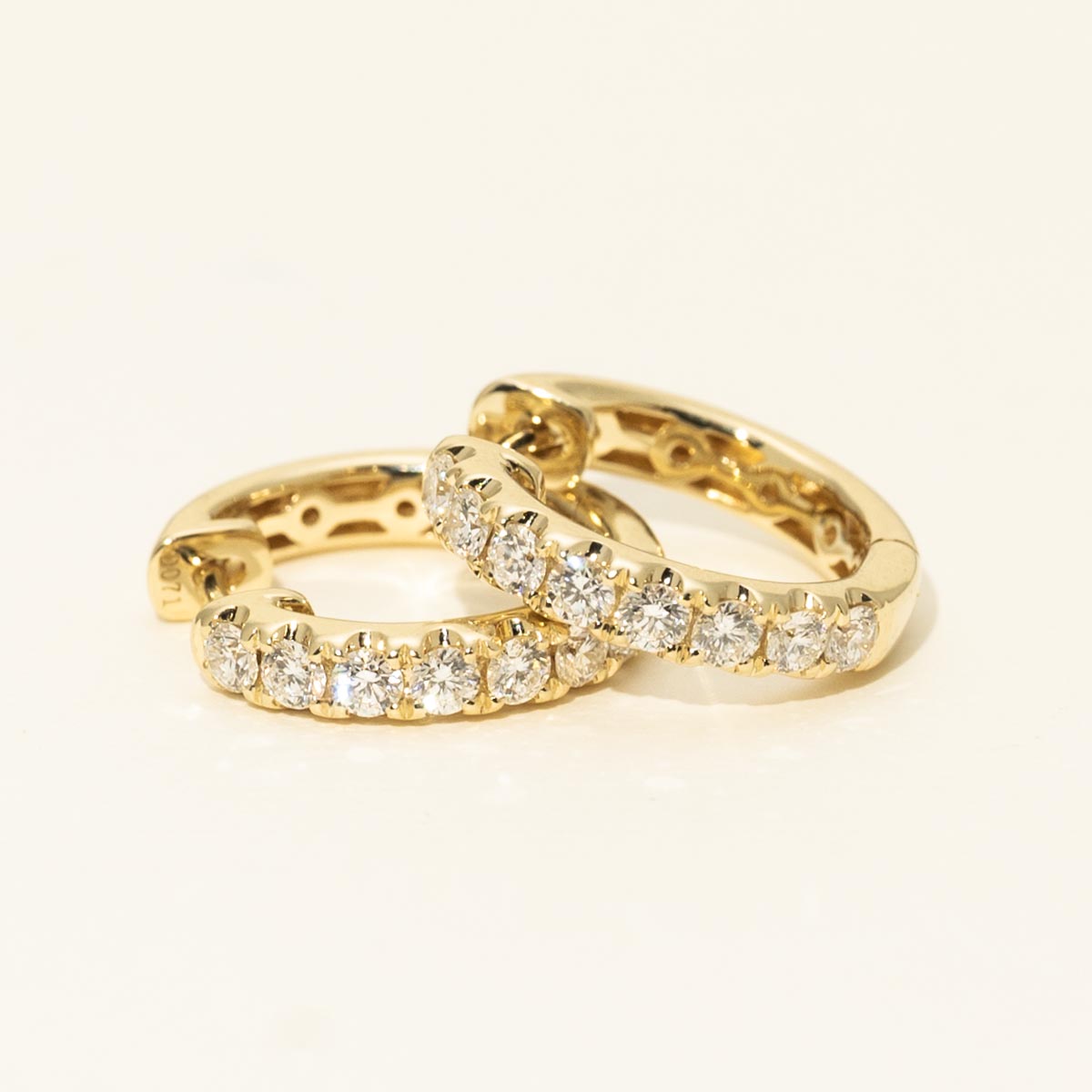 Diamond Hoop Earrings in 14kt Yellow Gold (3/4ct tw)