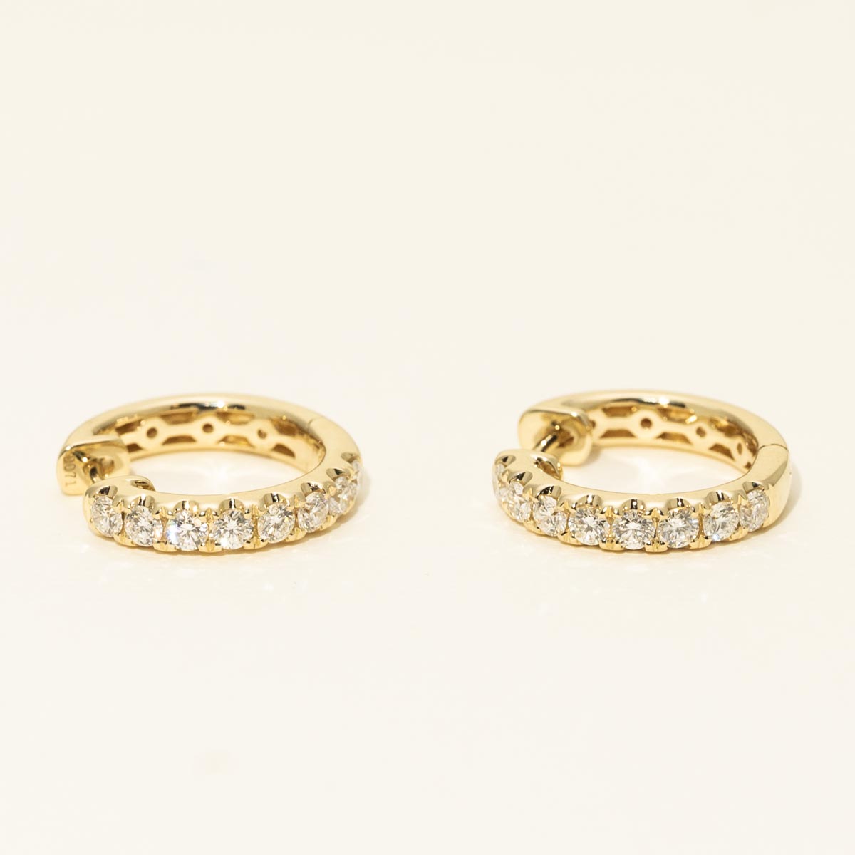 Diamond Hoop Earrings in 14kt Yellow Gold (3/4ct tw)